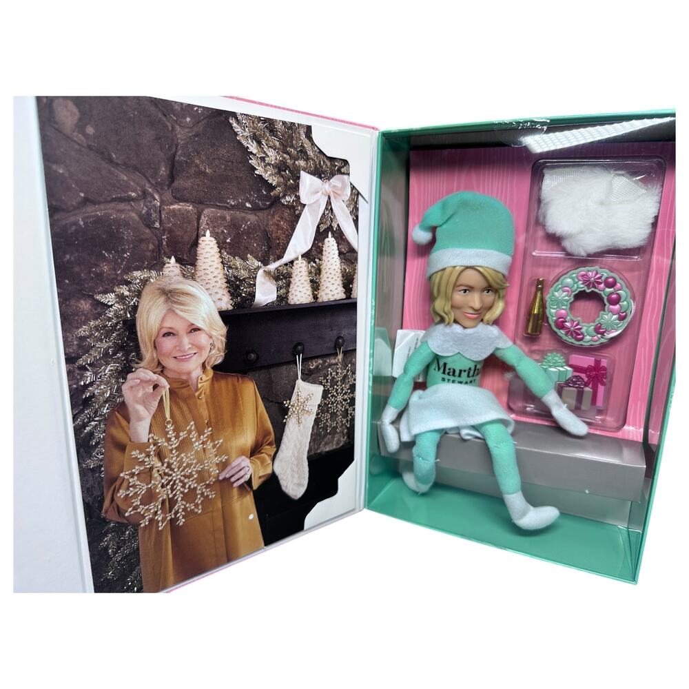 New Martha on the Mantel Holiday Tradition 10.5” Christmas NIB Elf Stewart Set